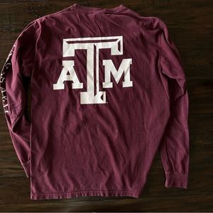 Comfort Colors Texas A&M Long sleeve maroon shirt